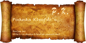 Poduska Kleofás névjegykártya